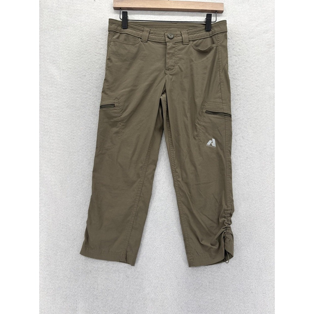 Eddie Bauer First Ascent Guide Pro Capri Pants Womens 0 Green Hiking Travel Camp